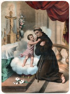 Sankt Antonius av Padua, cirka 1850 (gravyr) av . .