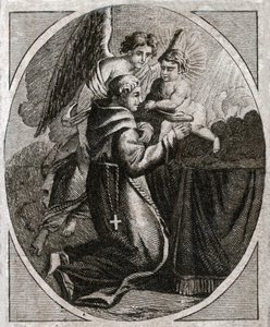 Sankt Antonius av Padua, tidigt 1800-tal (gravyr) av . .