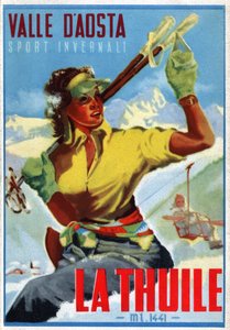 Skidor i La Thuile, ca 1950