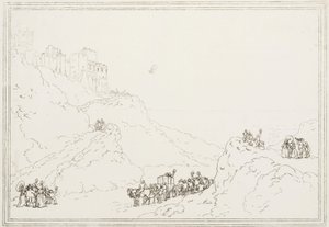 Den första kanalöverfarten med ballong, 7 januari 1785 av Frederick (attr. to) Barnard