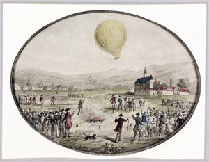 Den första offentliga ballonguppstigningen, 5 juni 1783 av Frederick (attr. to) Barnard