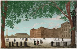 Residenset i Würzburg, slottet Princes Eveques en Bavarie. ca. 1850 (gravyr) av . .