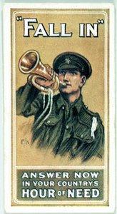 Storbritannien: Cigarettkort - WW1 Rekrytering av Ferdinand Georg Waldmuller