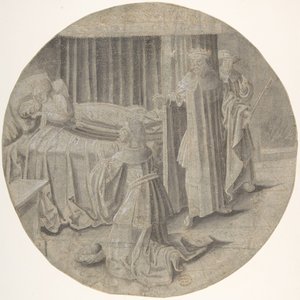 Haman ber Ester om sitt liv, 1500-mitten av 1500-talet. av Circle of Pseudo Aert Ortkens