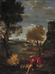 Landskap med Moses och den brinnande busken av Domenichino