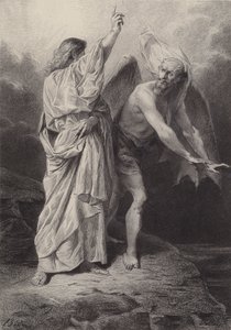 Kristus frestades av djävulen av after Albert Robida