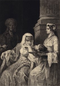 Herodias och Johannes Döparens huvud av after Albert Robida