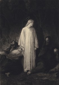 Jesus och de sovande lärjungarna av after Albert Robida