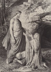Jesus visar sig för kvinnorna av after Albert Robida