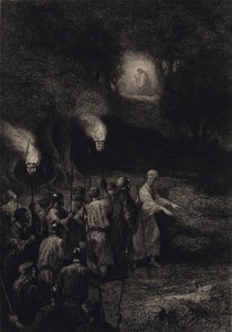 Judas förråder Jesus av after Albert Robida