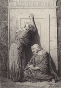 Maria Magdalena och den andra Maria av after Albert Robida