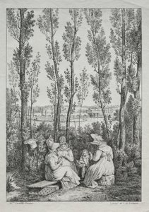 Picknicken av after Alexandre Moitte