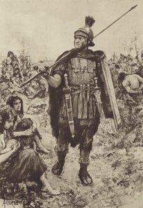 En legionär som vaktar fångar på fältet av after Amedee Forestier