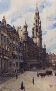 Hotel de Ville, ett hörn av Grande Place av after Amedee Forestier