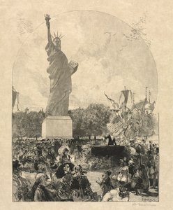 Liberty Enlightening the World, erbjuds till staden Paris av amerikanerna av after Auguste Louis Lepère
