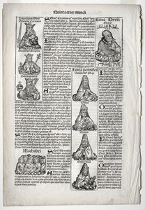 Genealogisk sida; publicerad i Nürnbergkrönikan av Hartmann Schedel av after Augustin Pajou