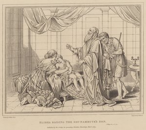 Elisa uppfostrar Sunemites Son, 2 Kungl av after Benjamin West