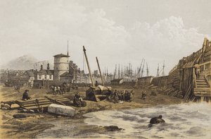 Baksidan av Old Leith Pier (chromolitho)