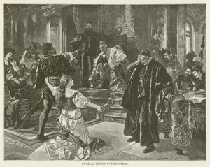 Othello inför senatorerna av after Carl Ludwig Friedrich Becker
