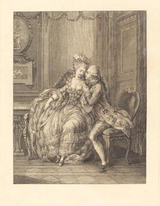 Den tryckande älskaren av after Charles Eisen