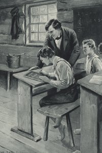 Abraham Lincoln lär sig skriva