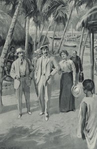 Robert Louis Stevenson och hans vänner anländer till Samoa