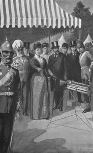 Prinsessan av Wales avlossar det första skottet vid Bisley den 12 juli 1890