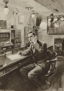 Trådlös operatör av after Charles Mills Sheldon