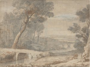 Resten på flykten till Egypten av after Claude Lorrain