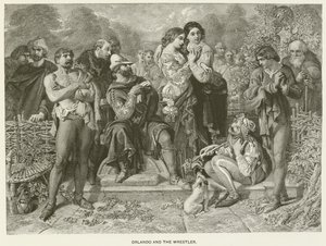 Orlando och brottaren av after Daniel Maclise