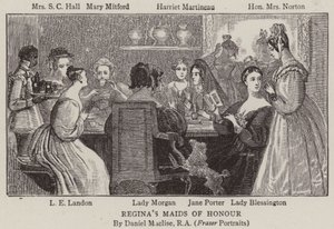 Reginas hedersjungfrur av after Daniel Maclise