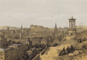 Edinburgh från Calton Hill (chromolitho)