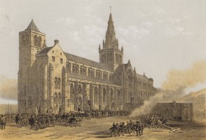 Glasgow (St Mungos) katedral, exteriör (chromolitho)