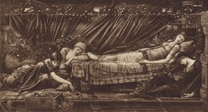 The Sleeping Beauty  av after Edward Coley Burne-Jones