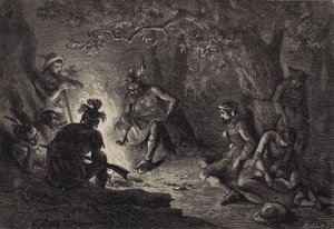 Fångar från Wyoming Valley av after Felix Octavius Carr Darley