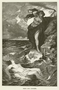 Hero och Leander av after Ferdinand Keller