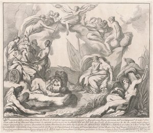Prima Macchina för Kina 1741: Allegory of Regal Magnificence av after François Hutin Miguel de Sorellò