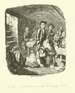 Illustration för Roderick Random av Tobias Smollett av after George Cruikshank