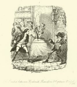 Illustration för Roderick Random av Tobias Smollett av after George Cruikshank