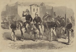 Generalen och hans stab vid moskéns piket före Delhi av after George Francklin Atkinson