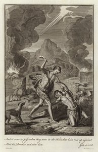 Kain dödar Abel av after Gerard Hoet
