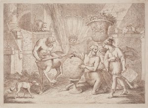 Chiron lär ut geografi åt Achilles av after Giovanni Benedetto Castiglione Gaetano Zompini