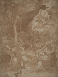 Vila på flykten till Egypten av after Girolamo Muziano