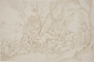 Jupiter diades av geten Amalthea