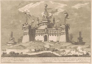 Seconda Macchina för Chinea 1757: Fästningen Cockaigne av after Giuseppe Palazzi Giuseppe Pozzi after Paolo Posi