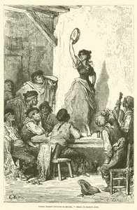 Gitana dans, nära Sevilla av Gustave after Dore