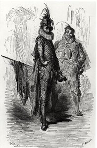 Illustration från Le Capitaine Fracasse av Theophile Gautier (1811-72) graverad av Fortune Louis Meaulle (1844-1901) 1866 av Gustave after Dore