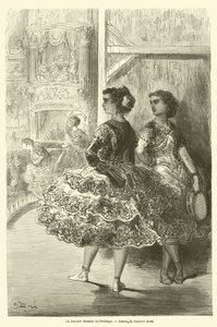 Amparo dansar fandango av Gustave after Dore
