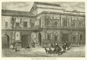 Palais de lAyuntamiento, i Sevilla av Gustave after Dore
