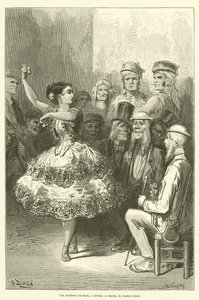 En baile akademi i Sevilla av Gustave after Dore